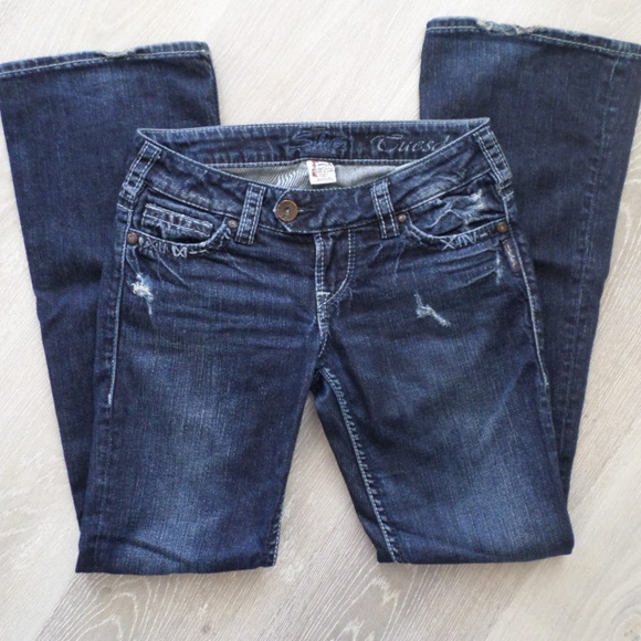 Silver Jeans Denim - Silver Jeans Tuesday Distressed Boot Cut Jeans